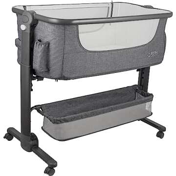 KoolerThings Baby Bassinet, Bedside Sleeper for Baby, Easy Folding Portable Crib with Storage Basket...