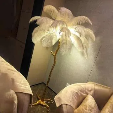 Elegant JAYMP Ostrich Feather Floor Lamp for Living Room