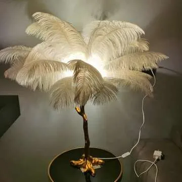 Elegant JAYMP Ostrich Feather Floor Lamp for Living Room