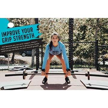 RIMSports Weight Lifting Grips with Wrist Straps - Lifting Straps with Power Grip for Deadlifts - Weightlifting Gloves for Max Weight & Reps - Non-Slip Weight Lifting Straps with Lifting Grips (Pair)