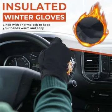 HANDLANDY Winter Running Gloves for Women & Men, Windproof Water-Resistant Thermal Touchscreen Liner Gloves for Cycling, Hiking, Driving, Freezer Work (Black, X-Large)