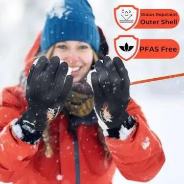 HANDLANDY Winter Running Gloves for Women & Men, Windproof Water-Resistant Thermal Touchscreen Liner Gloves for Cycling, Hiking, Driving, Freezer Work (Black, X-Large)