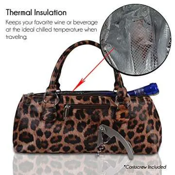Primeware Wine Clutch Bag (Thermal Insulated) Trendy Women's Carry Tote | Holds Red & White 750mL Bottles | Trendy Fashion | Incl. Portable Waiter-Style Corkscrew