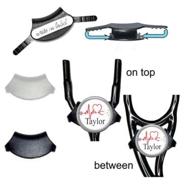 EKG Heart Stethoscope Name Tag for Littmann Personalized - Adjustable Yoke ID Label - You Fully Cust...