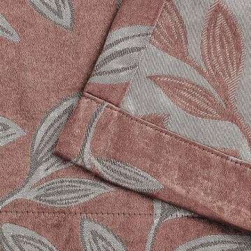 Superior Blackout Curtains, Room Darkening Window Accent for Bedroom, Sun Blocking, Thermal, Modern Bohemian Curtains, Leaves Collection, Set of 2 Panels, Rod Pocket - 42 in x 108 in, Copper