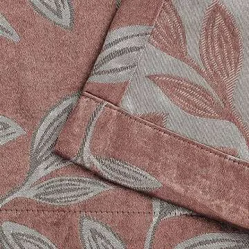 Superior Blackout Curtains, Room Darkening Window Accent for Bedroom, Sun Blocking, Thermal, Modern Bohemian Curtains, Leaves Collection, Set of 2 Panels, Rod Pocket - 42 in x 108 in, Copper