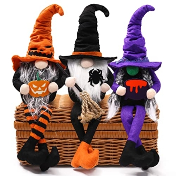 CiyvoLyeen Halloween Dangle Leg Gnomes Set of 3 Decorations
