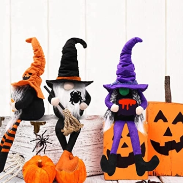 CiyvoLyeen Halloween Dangle Leg Gnomes Set of 3 Decorations