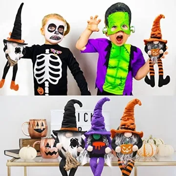 CiyvoLyeen Halloween Dangle Leg Gnomes Set of 3 Decorations