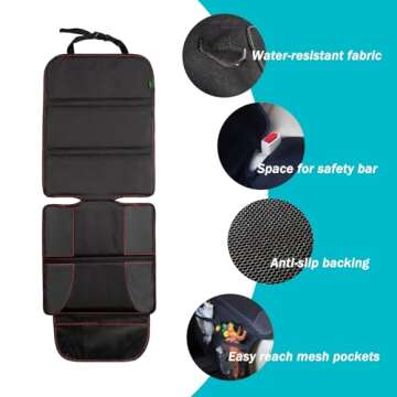 Car Seat Protector for Child Seat, 2 Pack Seat Protector with Thick Padding, Seat Covers to Protect Your Fabric and Leather Seats