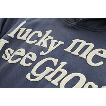 BLLDFZ I See Ghosts Hoodie Hip Hop Hooded Dark Gray