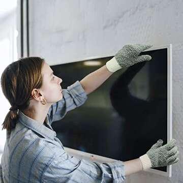 MIG4U Microfiber Dusting Gloves Washable Reusable Cleaning Mittens Gloves Kitchen House Cleaning Car Blinds Multicolor 4 Pairs L/XL