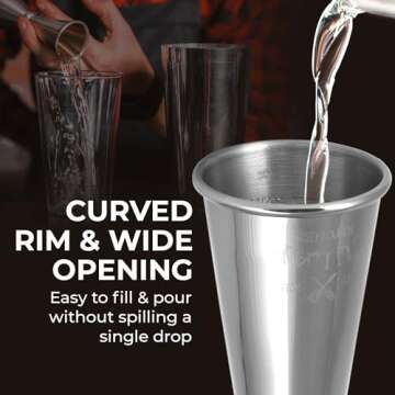 Zulay Kitchen Shot Measure Jigger For Bartending - Cocktail Jigger 304 Food-Grade Stainless Steel - Jigger 2 oz 1 oz Etched Markings - Cocktail Measuring Cup Japanese Jigger - Double Jigger (Chrome)