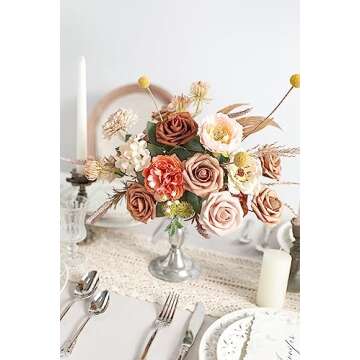 rongflower Artificial Flowers Real Looking Dusty Rose Colors Foam Fake Roses with Stems 25pcs for DIY Wedding Bridal Shower Centerpieces Tables Decorations Party