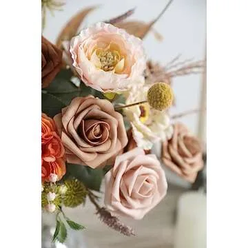 rongflower Artificial Flowers Real Looking Dusty Rose Colors Foam Fake Roses with Stems 25pcs for DIY Wedding Bridal Shower Centerpieces Tables Decorations Party