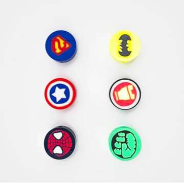 300Pcs Polymer Clay Superhero Beads Color Mixed Cute Beads Bracelet Making Kit Bulk Kawaii Superhero Charm Beads for Jewelry Necklace Crafts Making Gift DIY Kit Supply (Superhero)