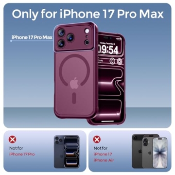 Thomo Magnetic for iPhone 17 Pro Max Case, Compatible with Magsafe, Full Camera Protection, Transluc...