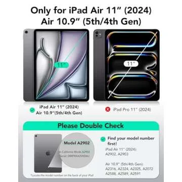 ESR for iPad Air 11 Inch Case M2(2024), iPad Air 6th/5th/4th Gen, Magnetic Attachment, Slim Trifold ...