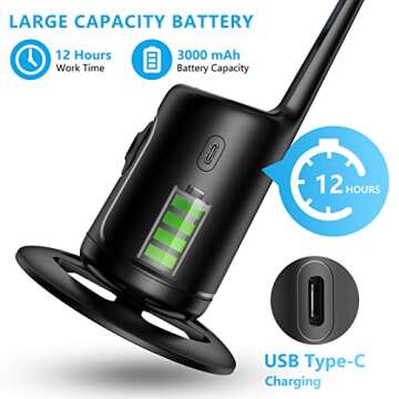 Auto Face Tracking Tripod, No App, 360° Rotation Face Body Phone Camera Mount Gesture Control, Smart Shooting Holder with 3000mAh Rechargeable Battery for Vlog, Streaming, Tiktok Trend Items (Black)