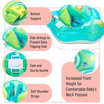 Mr. Pen- Inflatable Baby Swim Float, for Ages 6-30 Months, Blue, Waist Ring Inflatable Baby Pool Float, Infant Swim Float, Baby Pool Toys, Infant Floats for Pool, Baby Swimming Float