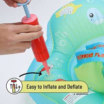 Mr. Pen- Inflatable Baby Swim Float, for Ages 6-30 Months, Blue, Waist Ring Inflatable Baby Pool Float, Infant Swim Float, Baby Pool Toys, Infant Floats for Pool, Baby Swimming Float