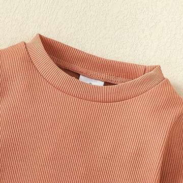 OPAWO Long Sleeve Onsies for Baby Girls' Bodysuits Newborn 3 Pack Newborn Ribbed Fall Baby Girl Romper Undershirt 12-18 Month