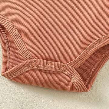 OPAWO Long Sleeve Onsies for Baby Girls' Bodysuits Newborn 3 Pack Newborn Ribbed Fall Baby Girl Romper Undershirt 12-18 Month