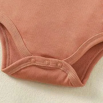 OPAWO Long Sleeve Onsies for Baby Girls' Bodysuits Newborn 3 Pack Newborn Ribbed Fall Baby Girl Romper Undershirt 12-18 Month