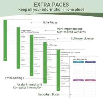 SUNEE Password Book with Colorful Alphabetical Tabs, Password Books for Seniors, Password Keeper Book for Computer and Internet Address Website Login, 5.3''x 7.7''- Sage Green