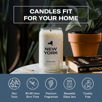 Homesick New York Candle - Long-Lasting Scented Soy Candle