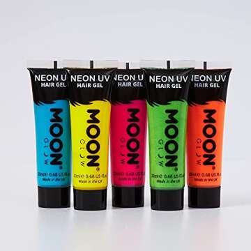 Moon Glow Neon UV Hair Gel Set - Vibrant Temporary Colors