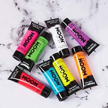 Moon Glow Neon UV Hair Gel Set - Vibrant Temporary Colors