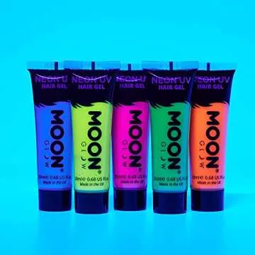 Moon Glow Neon UV Hair Gel Set - Vibrant Temporary Colors