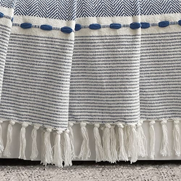 Lush Decor Herringbone Stripe Cotton Woven Blanket 60x50