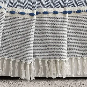 Lush Decor Herringbone Stripe Cotton Woven Blanket 60x50