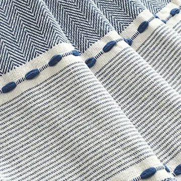 Lush Decor Herringbone Stripe Cotton Woven Blanket 60x50