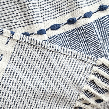 Lush Decor Herringbone Stripe Cotton Woven Blanket 60x50