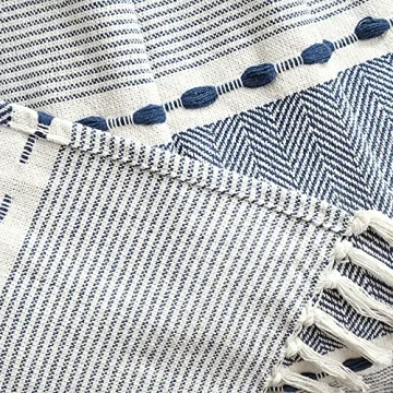 Lush Decor Herringbone Stripe Cotton Woven Blanket 60x50
