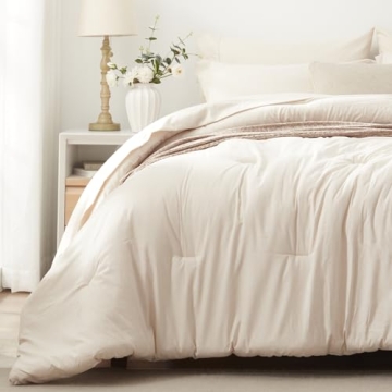UNILIBRA King Comforter Set 7 Pieces - Soft & Stylish Beige Bedding Set