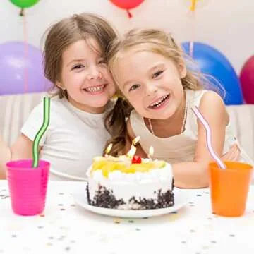 Eaaty Colorful 14-Piece High Borosilicate Glass Straws