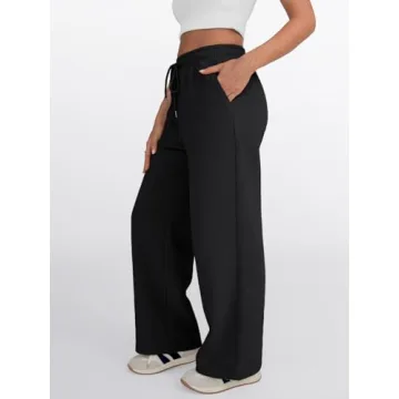 Trendy Queen Womens Wide Leg Sweatpants High Waisted
