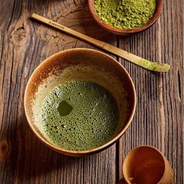 KAISHANE Matcha Bowl Chawan Traditional Hand-Crafted Tea Bowl for Japanese Tea Ceremony or Everyday Use