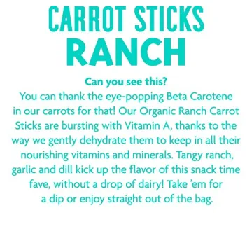 Organic Ranch Carrot Sticks Snack - Vegan & Gluten-Free