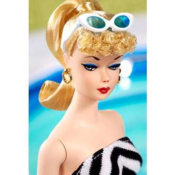 Barbie Signature Mattel 75th Anniversary Doll, Original 1959 Doll Reproduction in Black and White Sw...