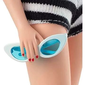 Barbie Signature Mattel 75th Anniversary Doll, Original 1959 Doll Reproduction in Black and White Swimsuit, with Wrist Tag, Gift for Collectors, Multi