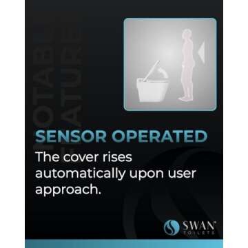 SWAN S-Pro Toilet - Smart Bidet One Piece Toilet for Bathrooms Warm Water Sprayer, Heated Seat, Automatic Flushing, LED lights, Auto Open & Close, Air Dryer| Luxury Smart Toilet | App Enabled |