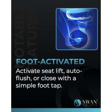 SWAN S-Pro Toilet - Smart Bidet One Piece Toilet for Bathrooms Warm Water Sprayer, Heated Seat, Automatic Flushing, LED lights, Auto Open & Close, Air Dryer| Luxury Smart Toilet | App Enabled |