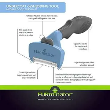 FURminator Undercoat Tool for Medium Dogs Long Hair