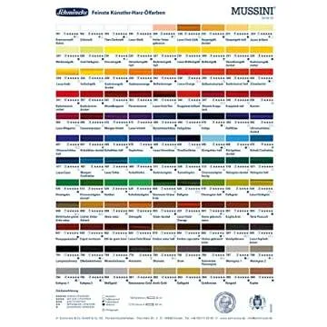 Schmincke - MUSSINI® finest resin oil colors, 10 x 35 ml set, 70 010 097, wooden box walnut-tinted, resin oil color based on recipes of old masters