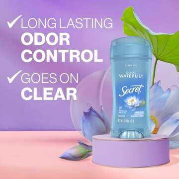 Secret Fresh Antiperspirant Deodorant for Women – 72hr Breathable Odor Protection, Clear Gel Formu...